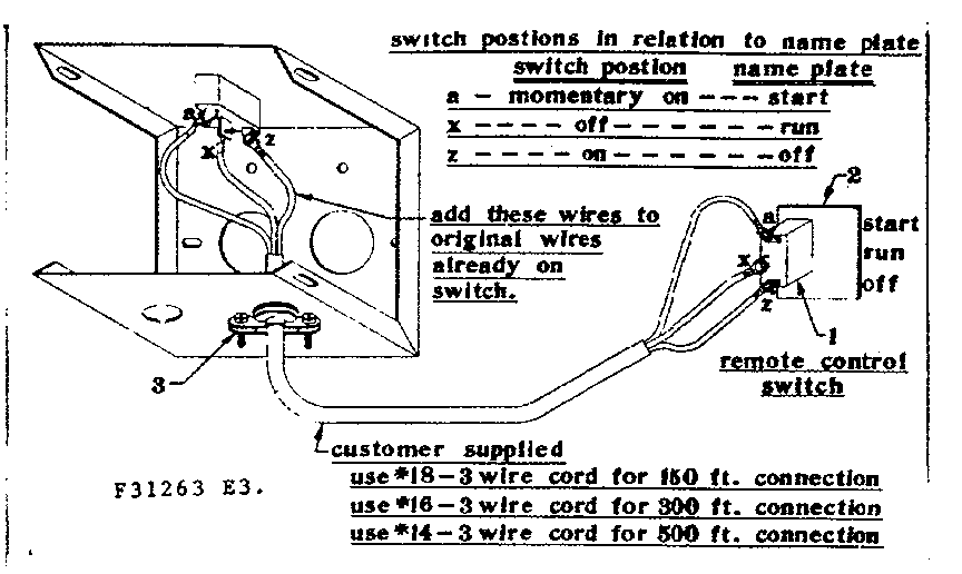 Remote Control Switch Diagram and Parts List for 58031263  Craftsman Engine