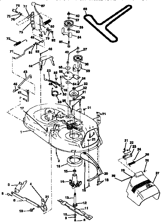 42"  Mower Diagram and Parts List for 917257592  Craftsman Lawn Tractor
