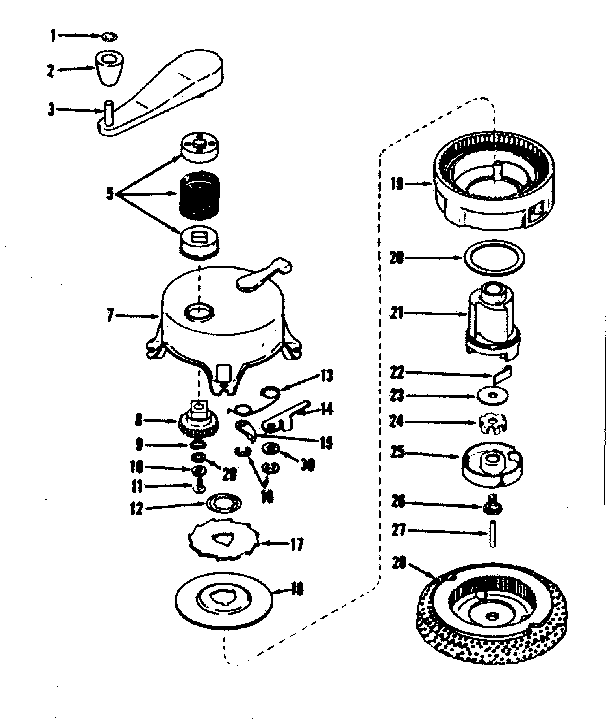 No Pull Starter No. 29711 Diagram and Parts List for 143521071  Craftsman Engine