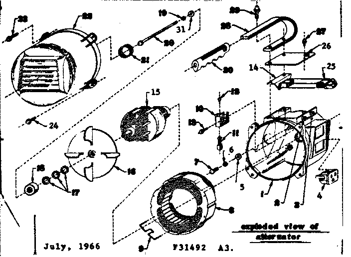 Rotor And Stator Assembly Diagram and Parts List for 58031492  Craftsman Engine