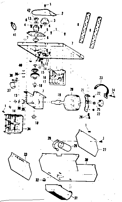 Chassis Assembly Diagram and Parts List for 139664986  Craftsman Garage Door Opener