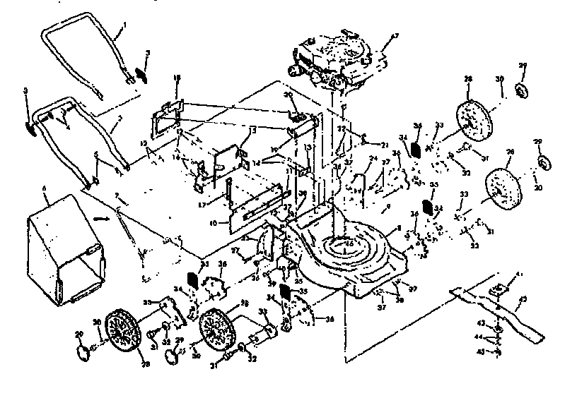 Replacement Parts Diagram and Parts List for 131907834  Craftsman Lawn Mower