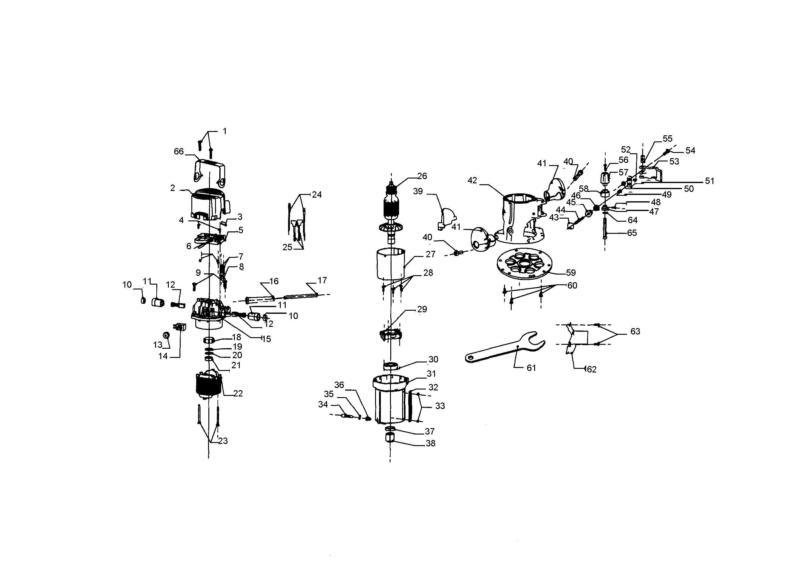 Router Assy Diagram and Parts List for 32037595  Craftsman Router