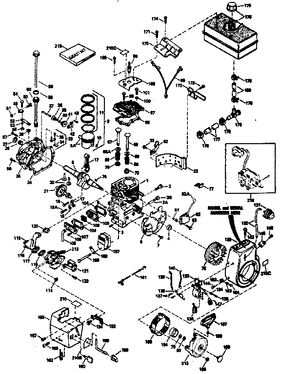 Engine Diagram and Parts List for 143796012  Craftsman Engine