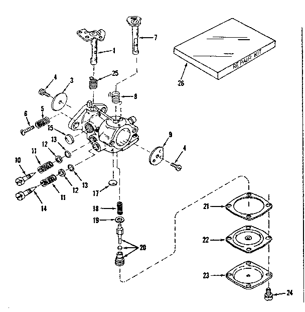 Carburetor No. 29780 Diagram and Parts List for 14391250  Craftsman Engine