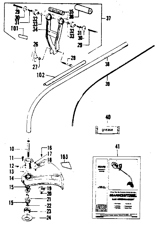 Drive Shaft Diagram and Parts List for 358798140  Craftsman Trimmer