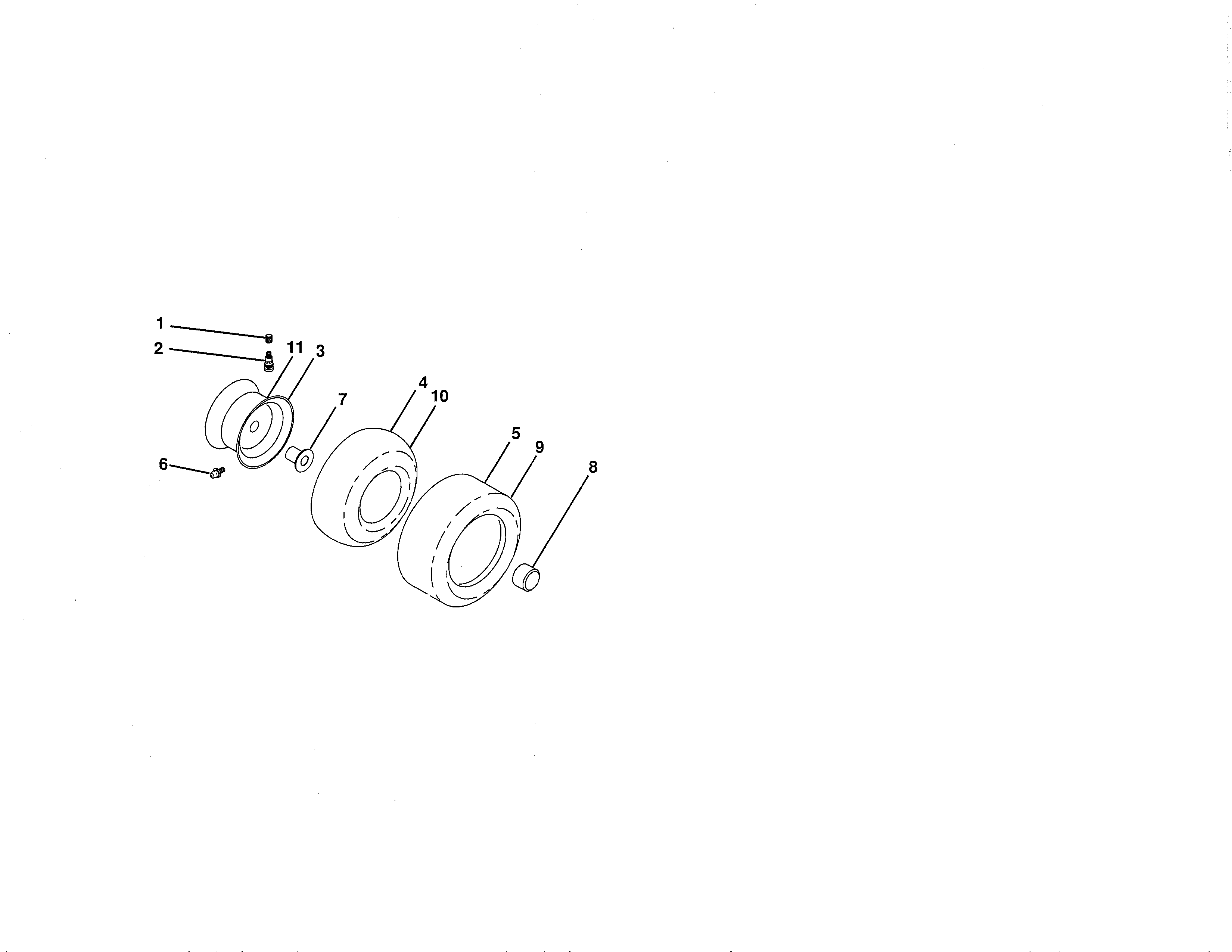 Wheels & Tires Diagram and Parts List for 917203901  Craftsman Lawn Tractor