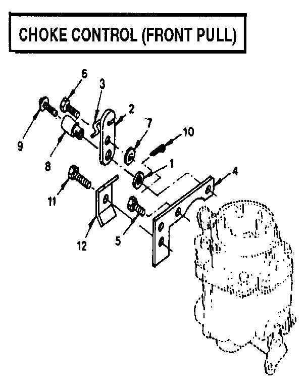 Choke Control Diagram and Parts List for 73911054D  Craftsman Engine