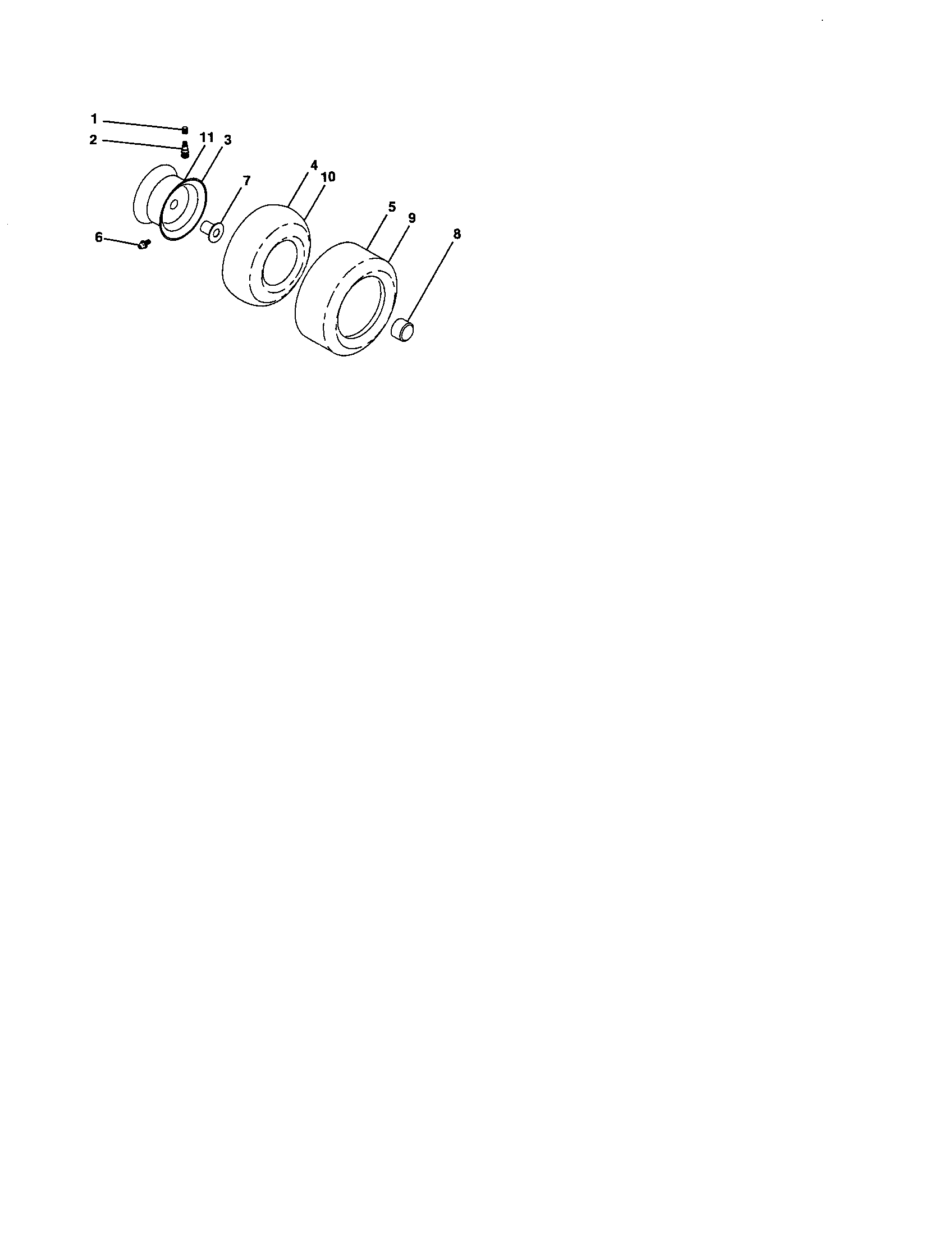 Wheels And Tires Diagram and Parts List for 917276632  Craftsman Lawn Tractor