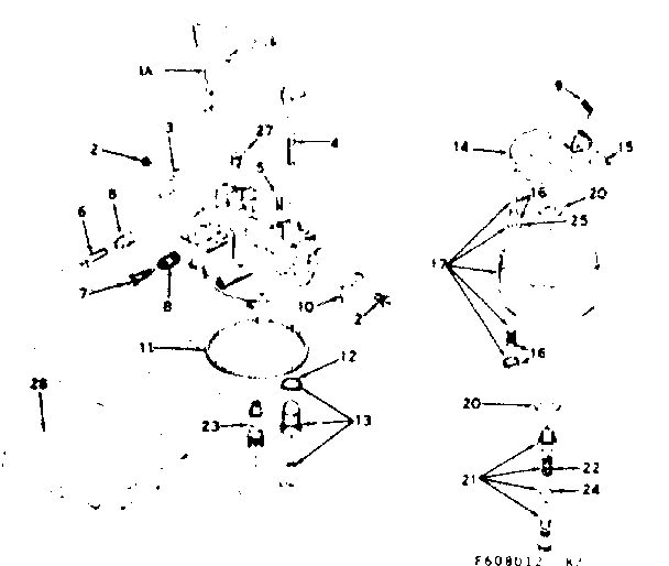 Carburetor Diagram and Parts List for 143608012  Craftsman Engine