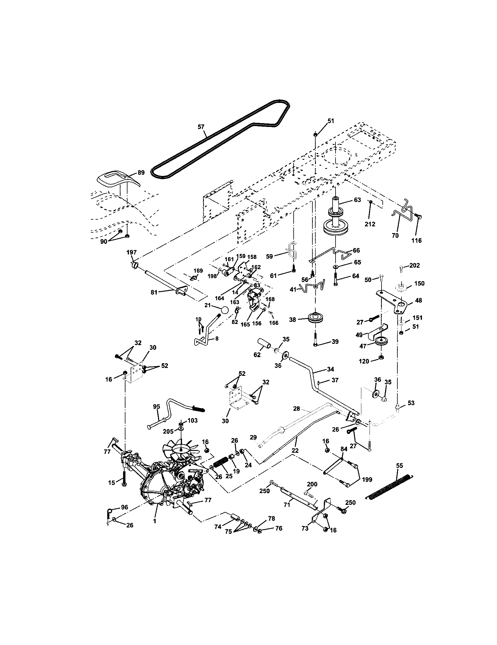 Ground Drive Diagram and Parts List for 917272660  Craftsman Lawn Tractor