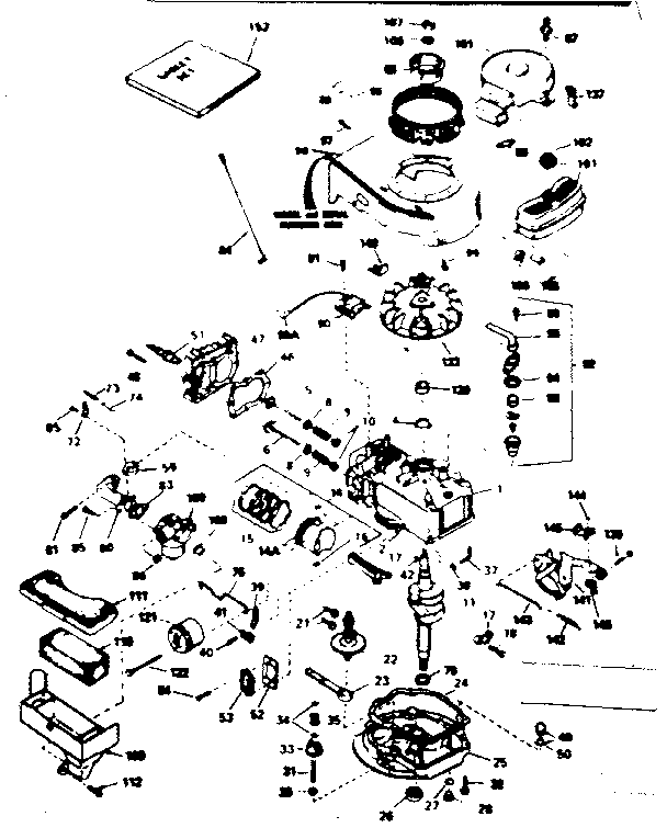 Engine Diagram and Parts List for 143361012  Craftsman Engine