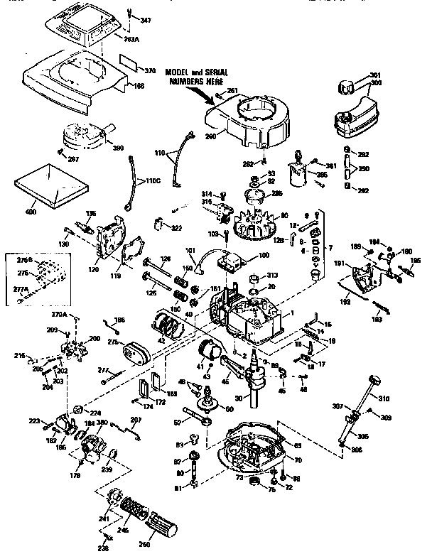 Craftsman 4-cycle Engine Diagram and Parts List for 143945508  Craftsman Engine