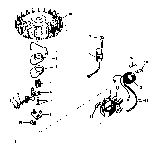 Magneto No. 610755 Diagram and Parts List for 143197022  Craftsman Engine