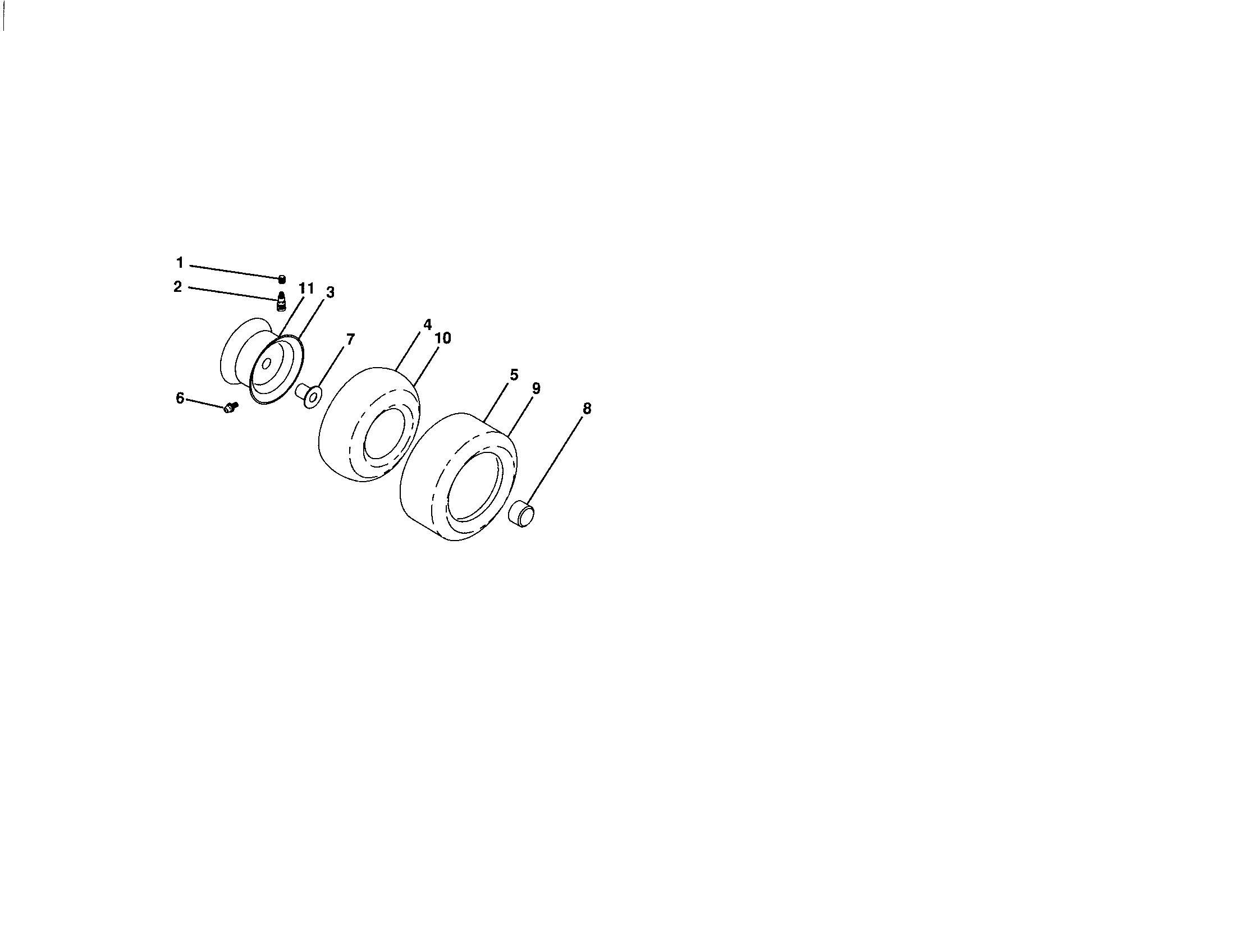 Wheels And Tires Diagram and Parts List for 917288110  Craftsman Lawn Tractor
