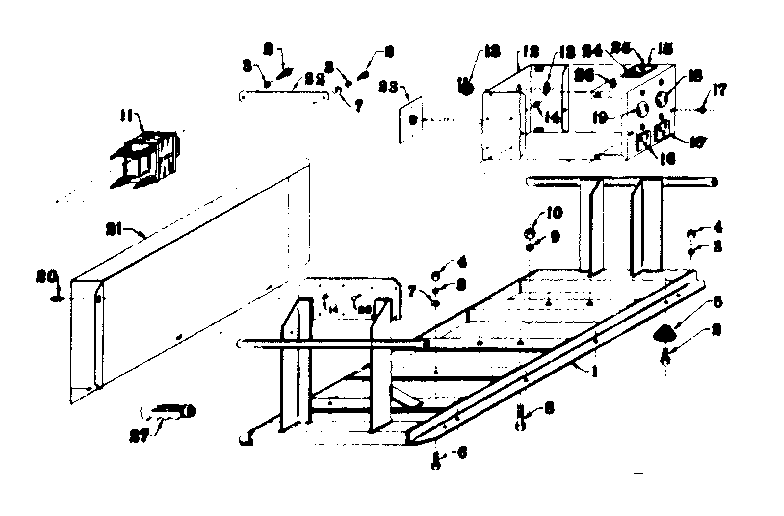 Mounting Base Diagram and Parts List for 58031261  Craftsman Engine