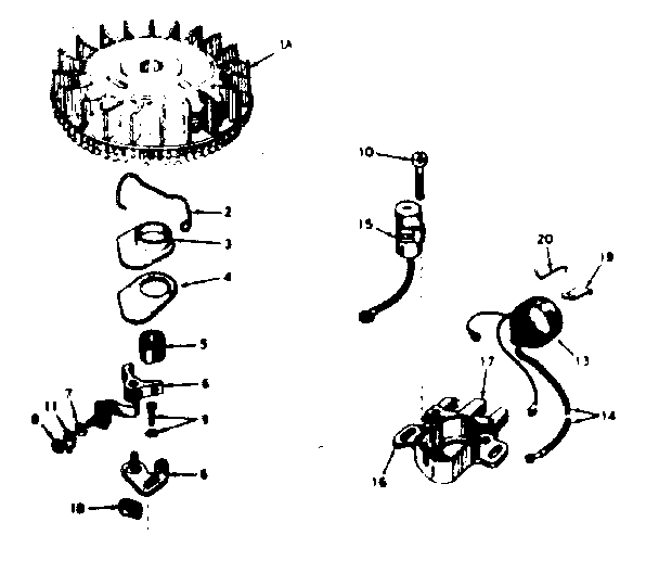 Magneto Diagram and Parts List for 143184242  Craftsman Engine