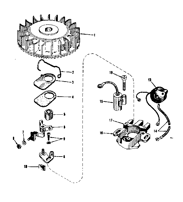 Magneto (phelon F-3220-g) Diagram and Parts List for 14311301  Craftsman Engine