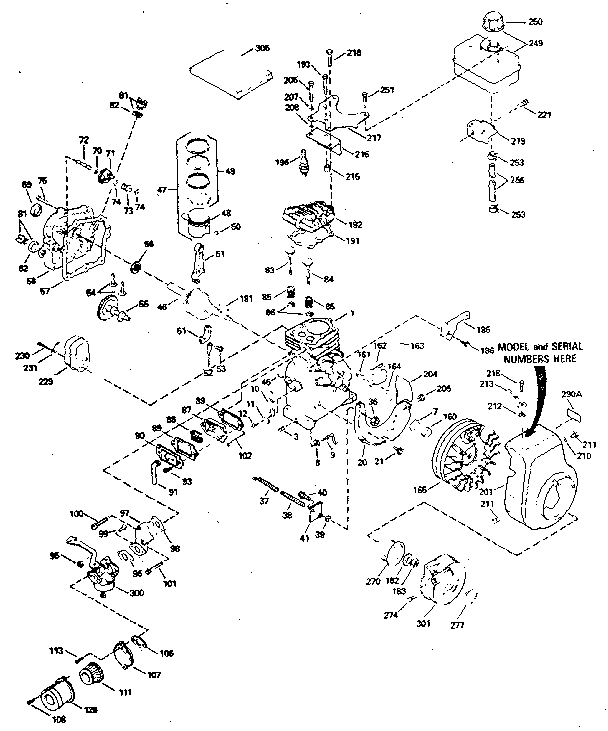 Engine Diagram and Parts List for 143784122  Craftsman Engine