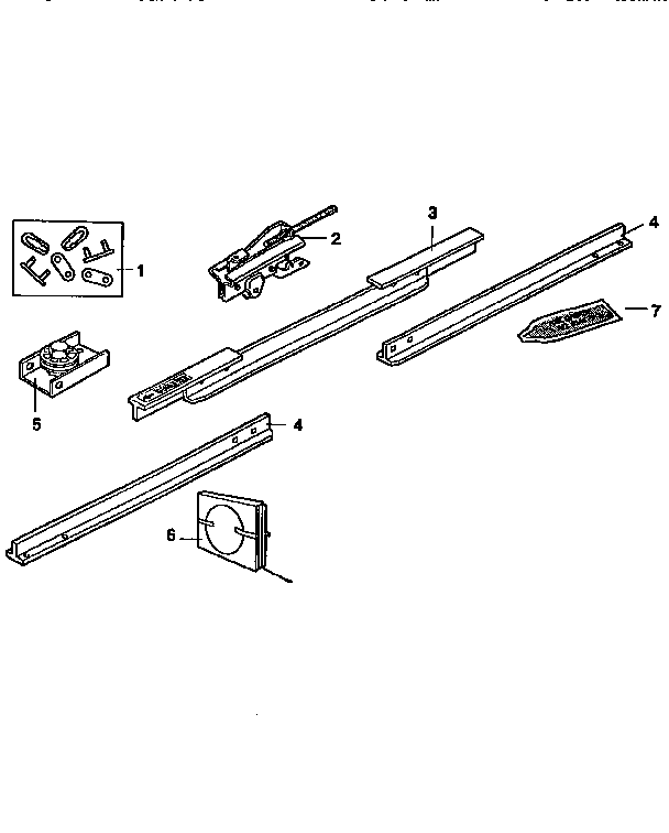 Rail Assembly Diagram and Parts List for 13953675SRT  Craftsman Garage Door Opener