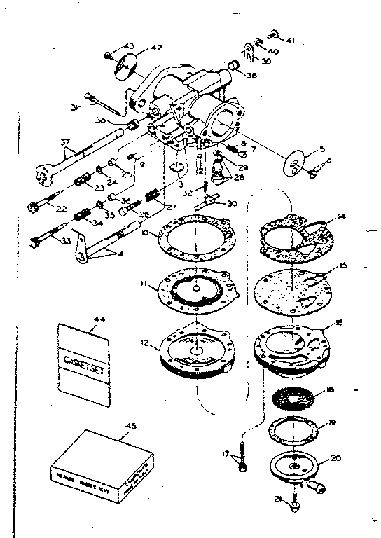 Carburetor Diagram and Parts List for 91760022  Craftsman Chainsaw