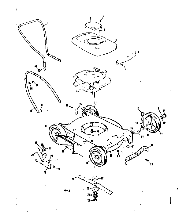 Replacement Parts Diagram and Parts List for 13191450  Craftsman Lawn Mower