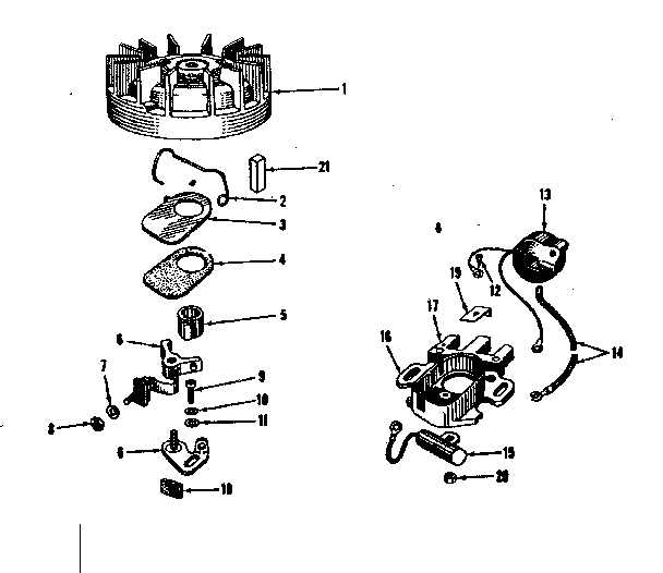 Magneto No. 27986 Diagram and Parts List for 14382007  Craftsman Engine
