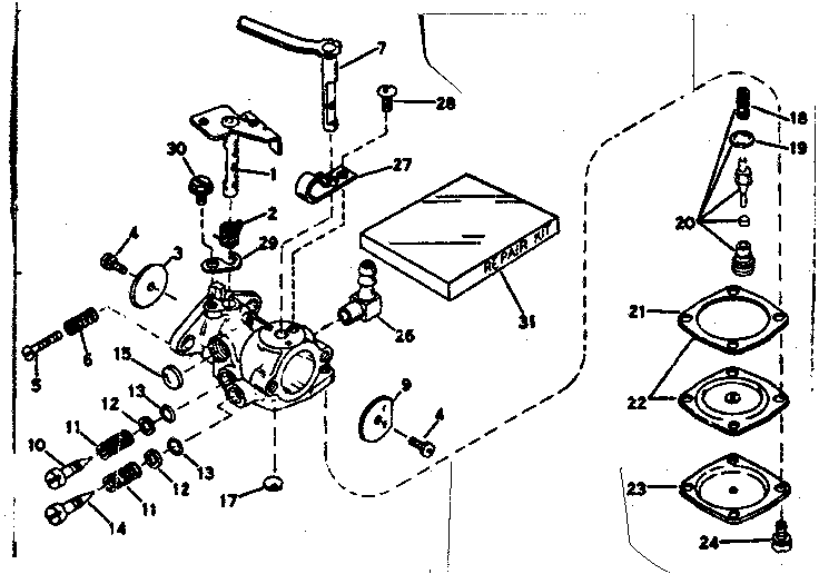 Replacement Parts Diagram and Parts List for 91760042  Craftsman Chainsaw