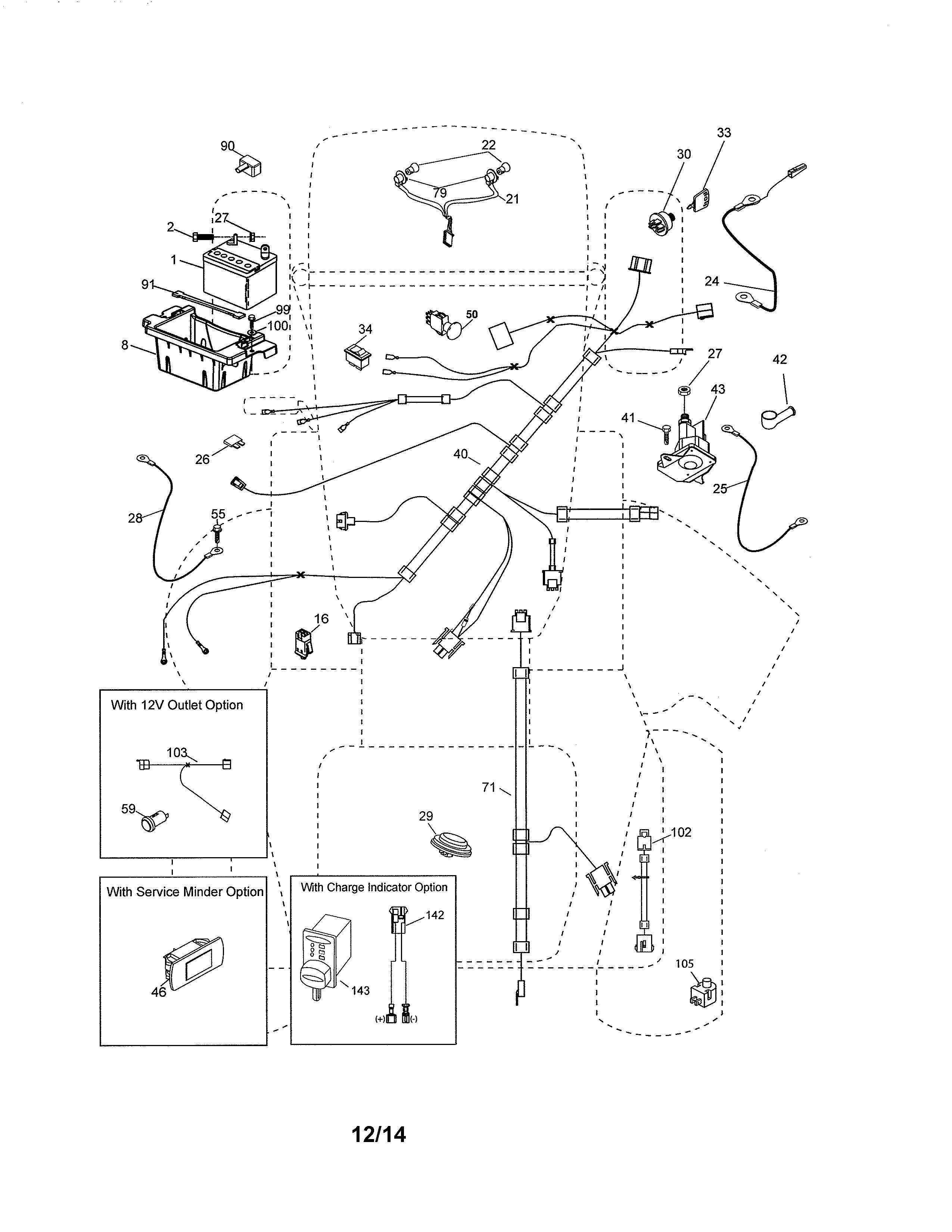 Electrical Diagram and Parts List for 917986471  Craftsman Lawn Tractor