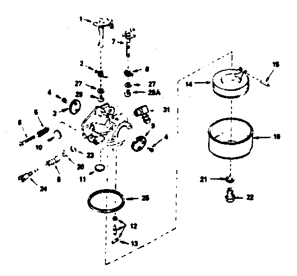 Carburetor Diagram and Parts List for 143366112  Craftsman Engine