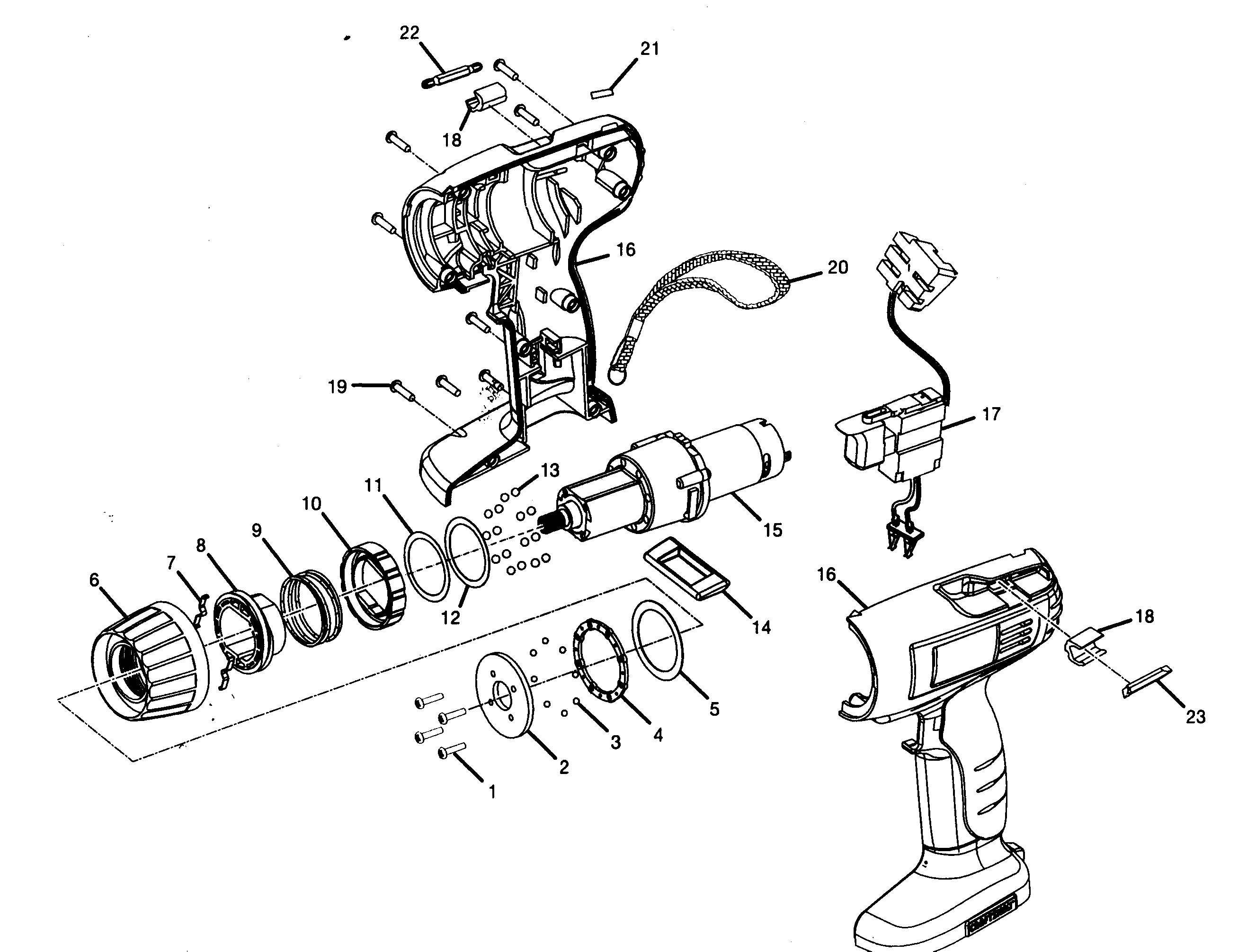 Housing Assy Diagram and Parts List for 315113860  Craftsman Boring Machine