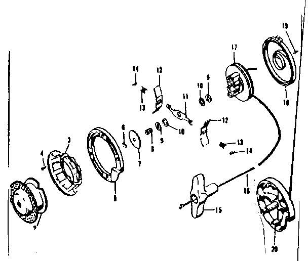 Rewind Starter Model S200-1115 Diagram and Parts List for 91760004  Craftsman Chainsaw