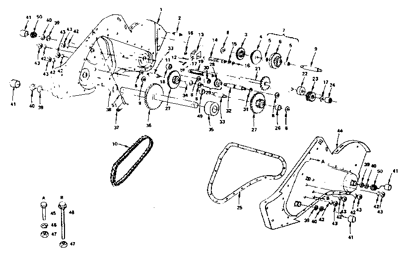 Transmission - Ground Drive Diagram and Parts List for 917299762  Craftsman Tiller