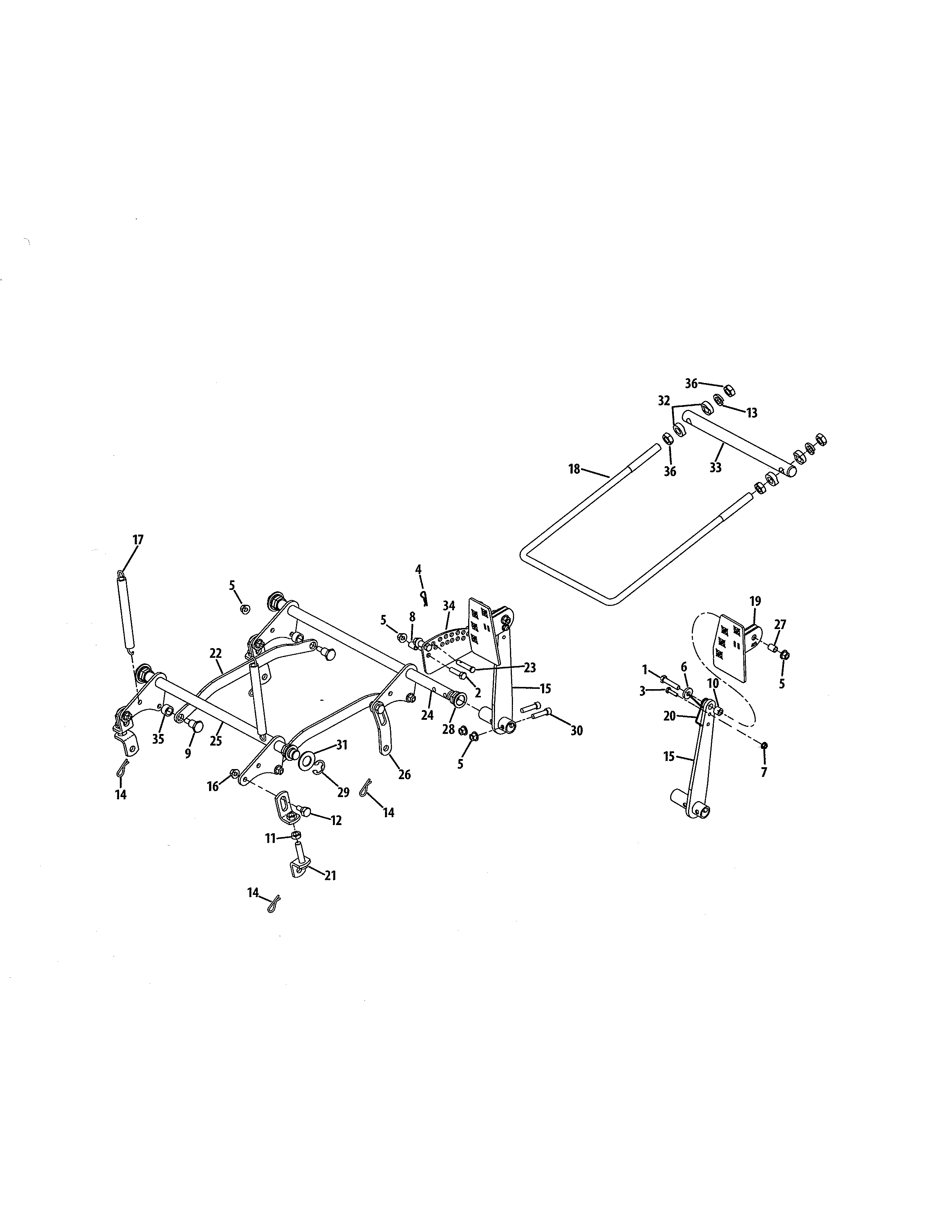 Lift Diagram and Parts List for 247250030  Craftsman Engine