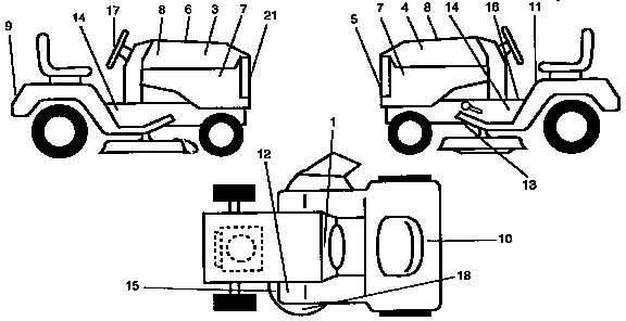 Decals Diagram and Parts List for 917258471  Craftsman Lawn Tractor