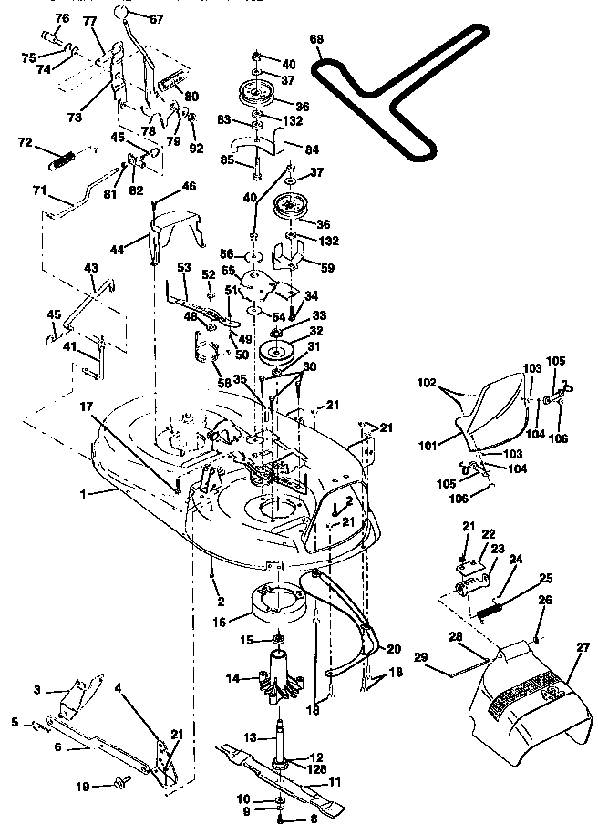 Mower Diagram and Parts List for 917258110  Craftsman Lawn Tractor