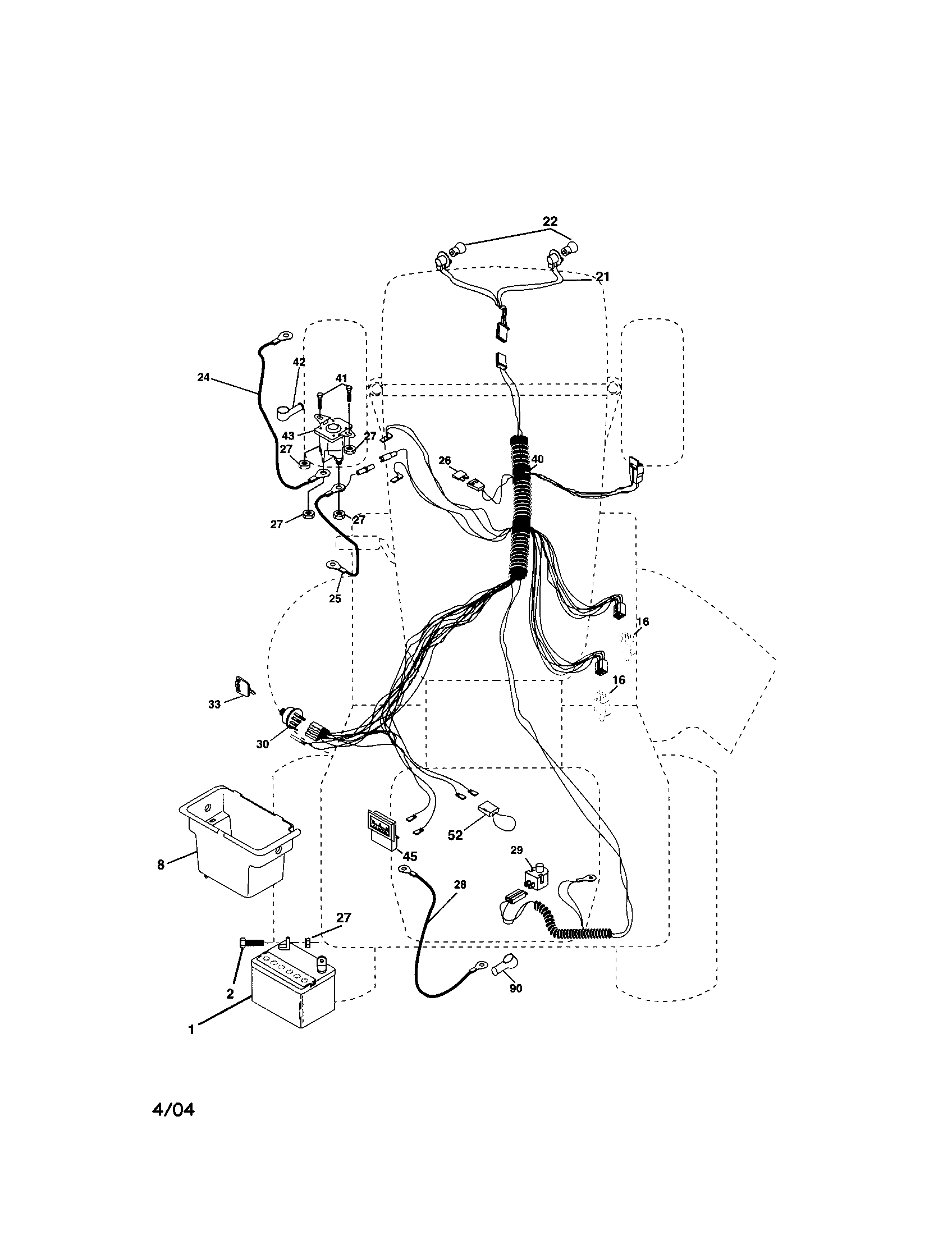 Electrical Diagram and Parts List for 917273403  Craftsman Lawn Tractor