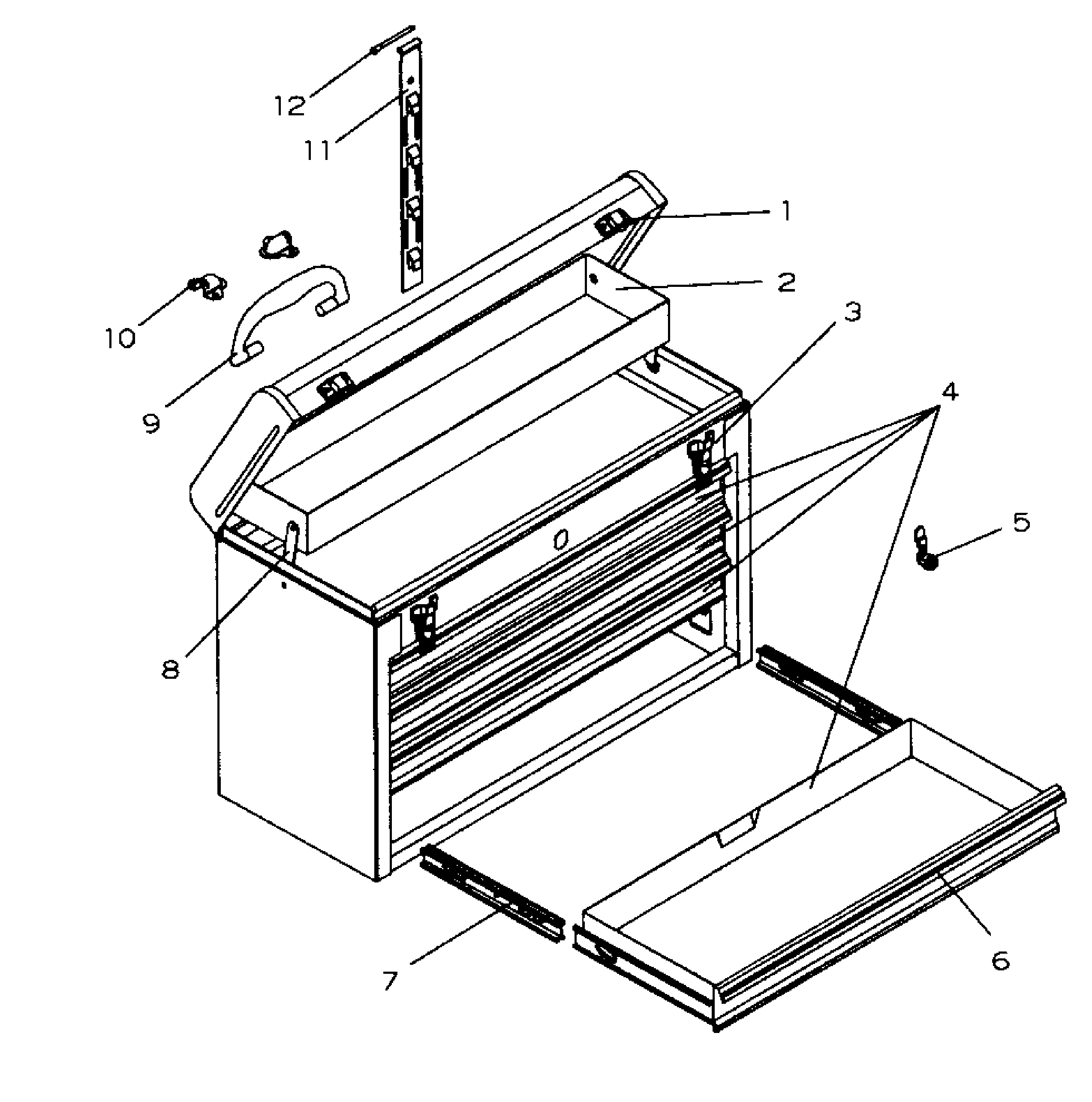 Tool Chest Diagram and Parts List for 706653981  Craftsman Tool Stand & Cart