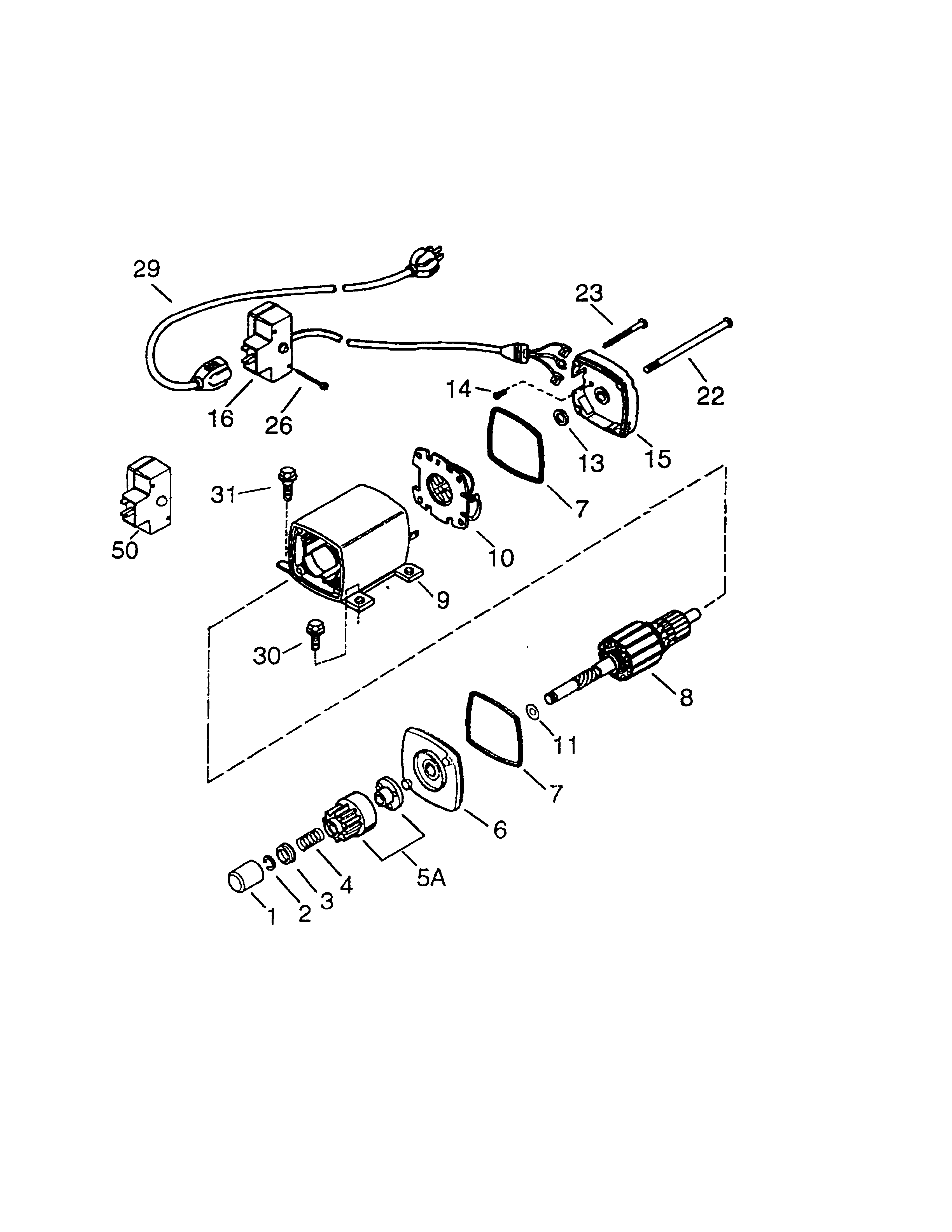 Electric Starter Diagram and Parts List for 143021101  Craftsman Engine
