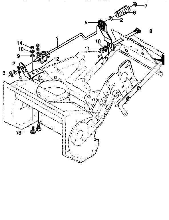 Chute Control Rod Diagram and Parts List for 536884570  Craftsman Snow Blower