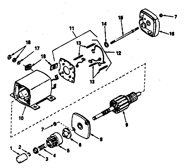 Starter Motor Diagram and Parts List for 143376012  Craftsman Engine