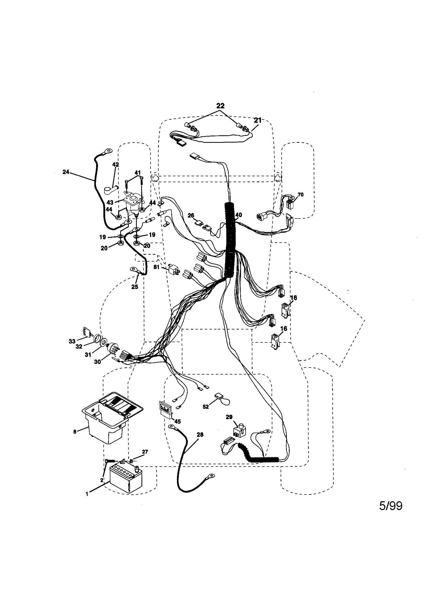 Electrical Diagram and Parts List for 917271110  Craftsman Lawn Tractor