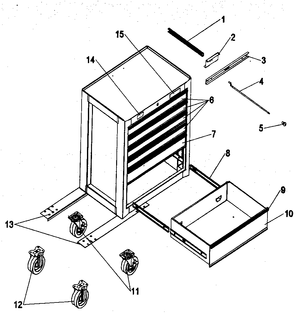 Chest Diagram and Parts List for 706619533  Craftsman Tool Stand & Cart