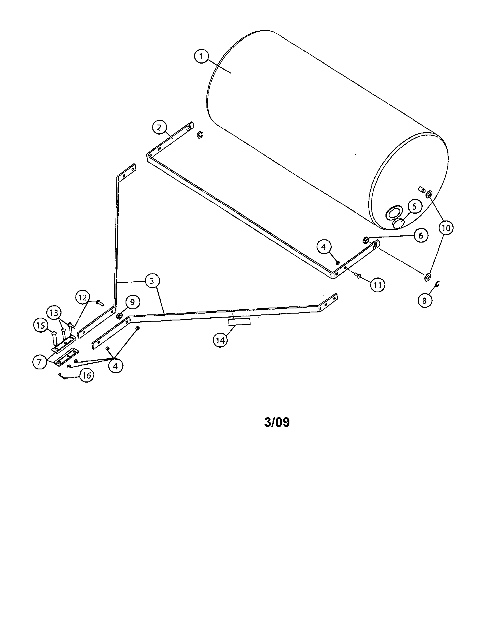Lawn Roller Diagram and Parts List for 757242841  Craftsman Lawn Tractor