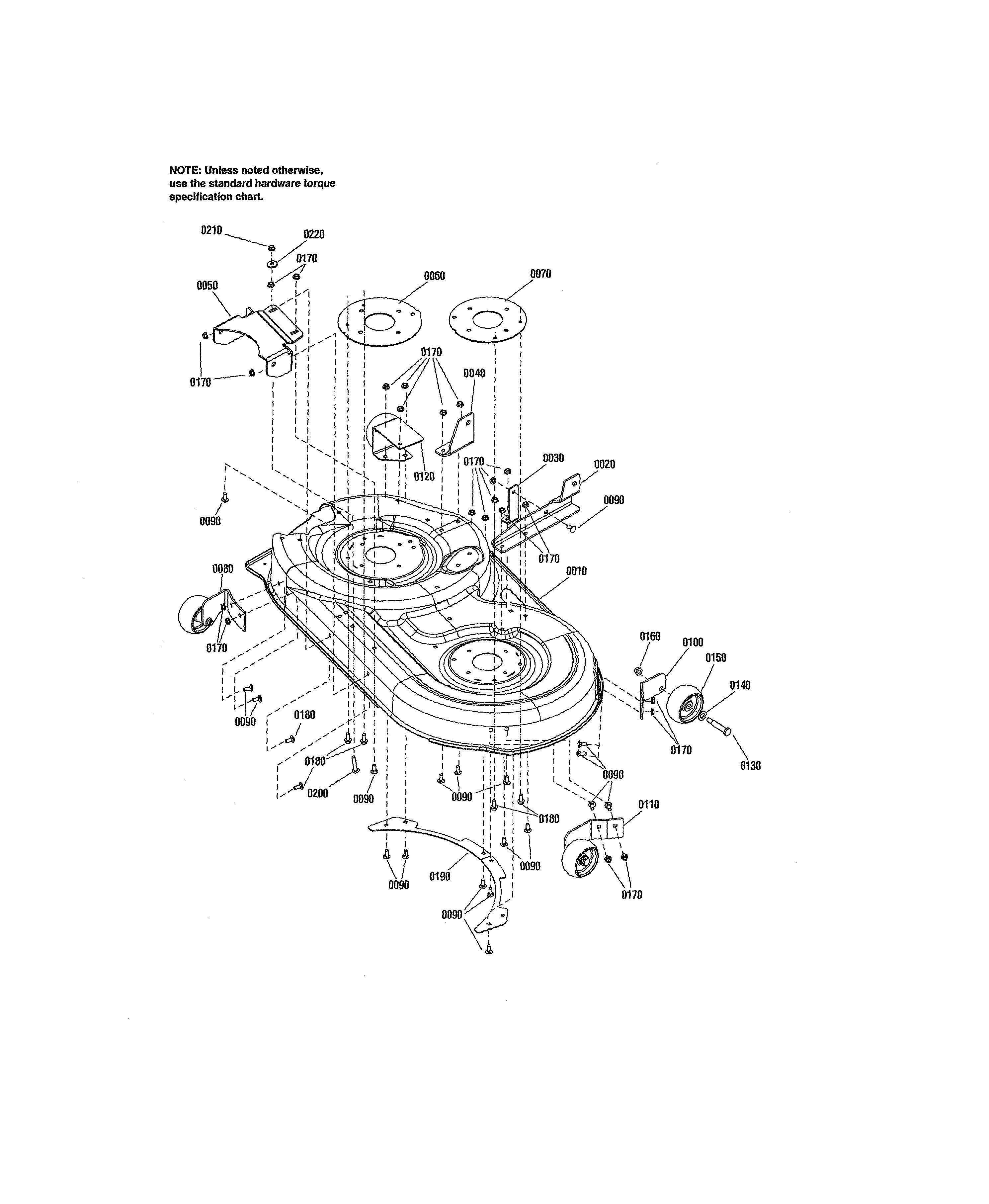 42" Deck-housing Diagram and Parts List for 107280060  Craftsman Engine