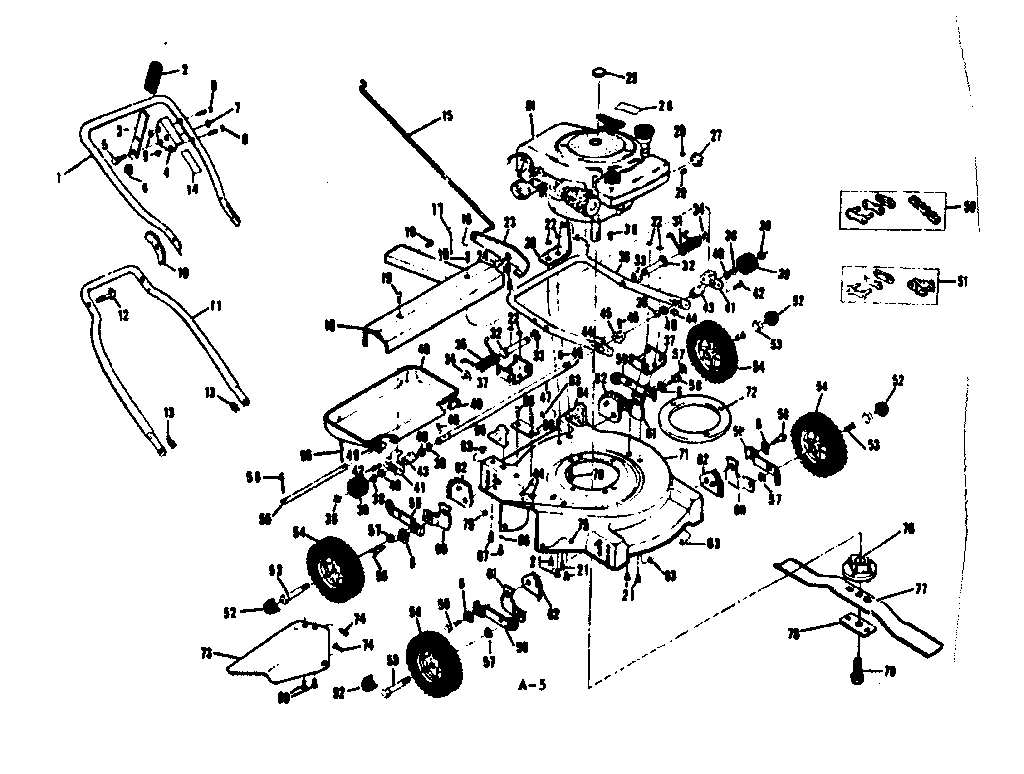 Replacement Parts Diagram and Parts List for 13197545  Craftsman Lawn Mower