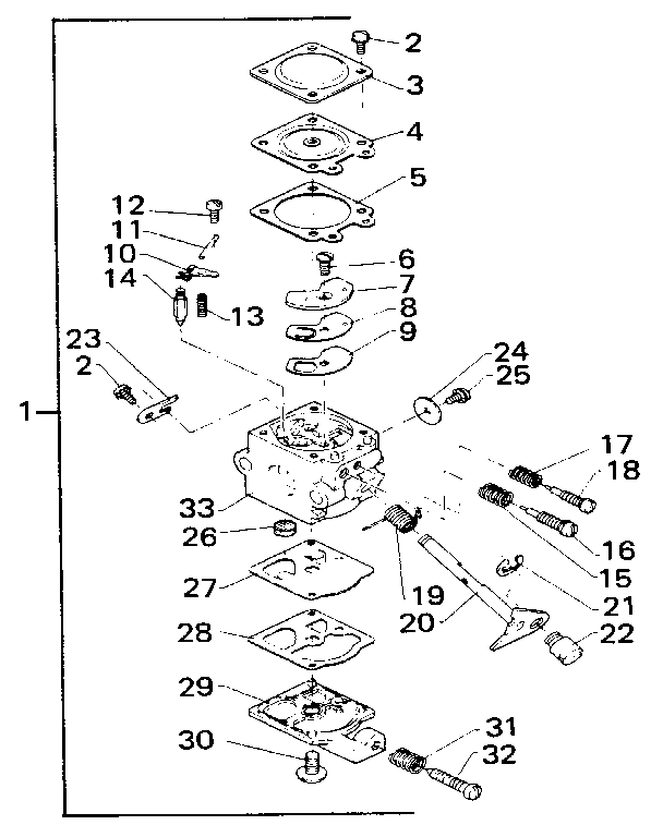 Carburetor No.8791-00 Diagram and Parts List for 23489641  Craftsman Trimmer