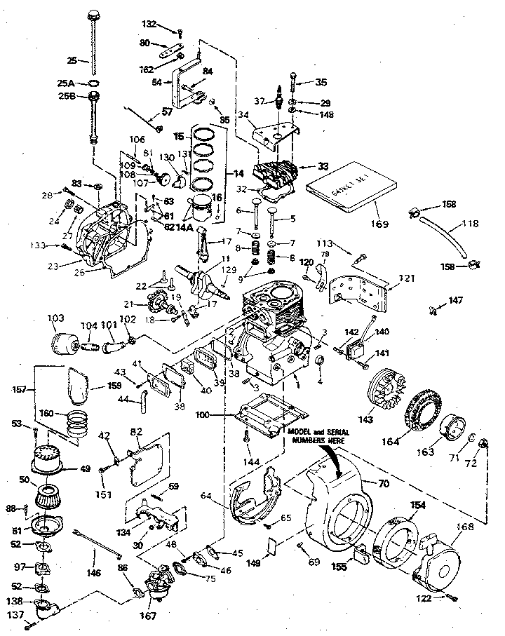 Replacement Parts Diagram and Parts List for 143806112  Craftsman Engine