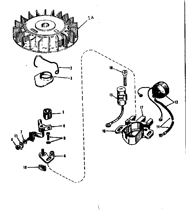 Magneto Diagram and Parts List for 143124071  Craftsman Engine