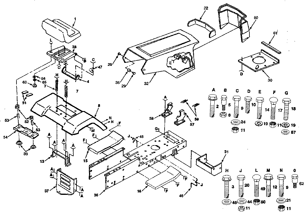 Chassis And Enclosures Diagram and Parts List for 917254530  Craftsman Lawn Tractor